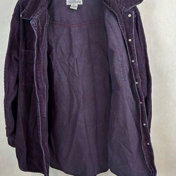 Johnny Swim Corduroy Shirt Jacket Sz Large Purple Button Front Soho Compagnie St - Picture 6 of 8